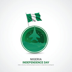 Wall Mural - nigeria independence day. nigeria independence day creative ads design. social media post, vector, 3D illustration.