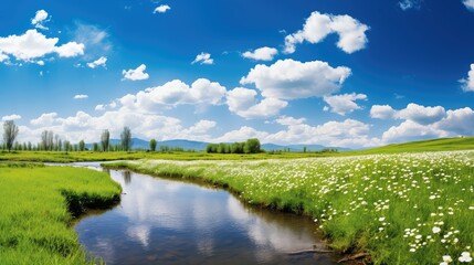 Canvas Print - greenery spring landscape background