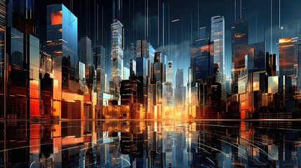 Canvas Print - skyline architecture city background