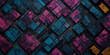 Farbenfrohes Mosaikmuster mit Cyberpunk-Ästhetik