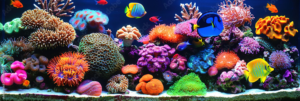 Multiple Sea Fish Numerous types of sea fish floating around the reef and form entire ...