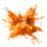 Fototapeta Las - orange powder explosion effect isolated or on white background