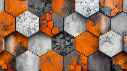 Wall Mural - Abstract hexagon texture
