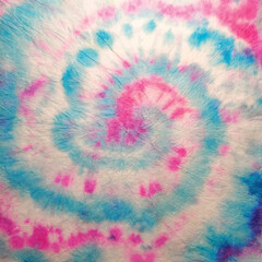 Wall Mural - Tie Dye Round Shirt. Japanese Tiedye Texture. Round Dyed Background. Blue Swirl Background. Spiral Dyed Print. Red Seamless Print. Tie Dye Spiral Swirl. White Endless Texture. Round Dirty Tie Dye.