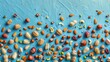 Assorted nuts on vibrant blue background