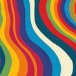© Tanuha - Rainbow wavy line design, abstract background.