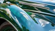 Classic Green Car Detail with Chrome Accents