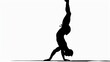 © Zahid - vector drawing a black silhouette of a really big muscular man doing a handstand , white background