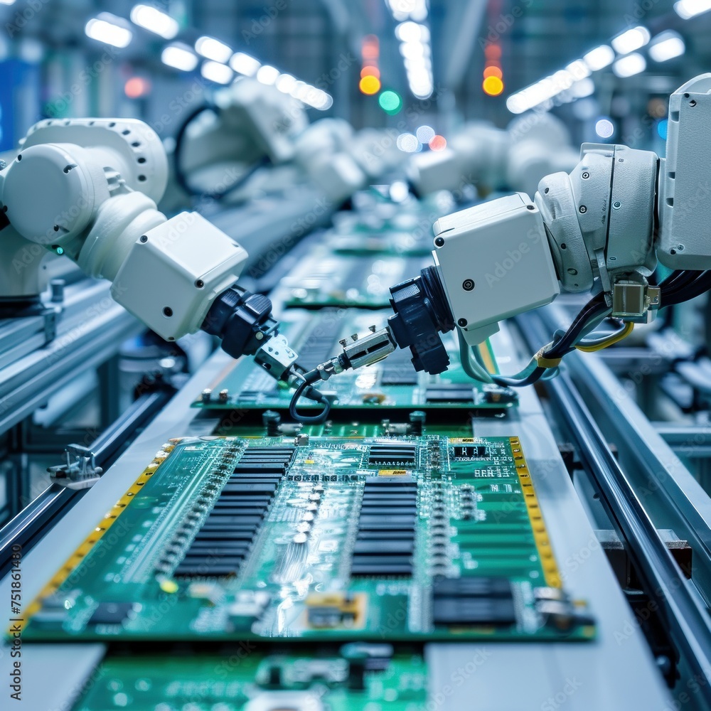 Advanced High Precision Robot Arms on Fully Automated PCB Assembly Line ...