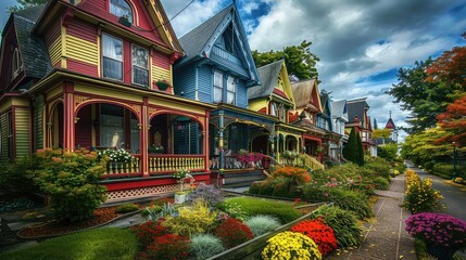 Canvas Print - elegance victorian houses