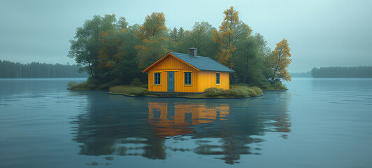 Wall Mural - house on the lake