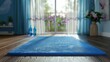 workout blue yoga mat
