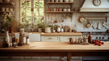 Canvas Print - food counter kitchen background