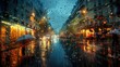© vectorwin - puddle rainy street