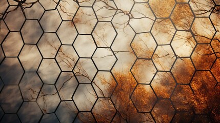 Poster - abstract mesh hexagon background