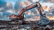 Excavators at Work in Post-Apocalyptic Futurism, To provide a visually striking and relevant image for use in advertising, websites, or other media