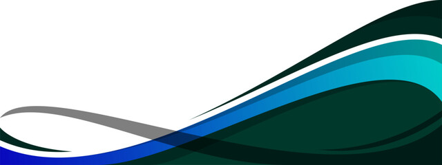 Abstract wave web banner background dark green and blue color