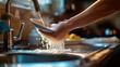 © Gethuk_Studio - Close up hands washing dishes or utensils at kitchen use soap