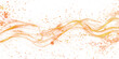© Feecat - Luminous gold wavy line light line, golden wave lights , Golden stars dust trail sparkling particles isolated on transparent png.
