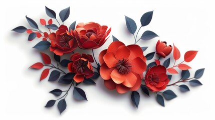 Wall Mural - paper flowers background generative ai