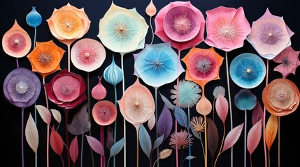 Wall Mural - A vibrant field of wildflowers in full bloom