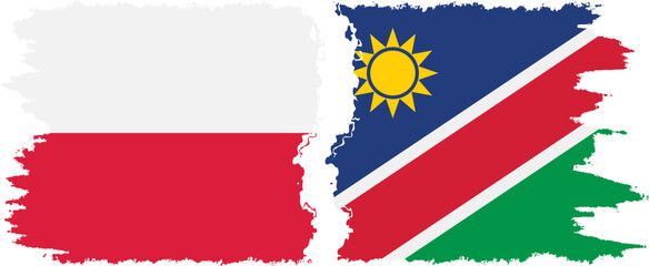 Wall Mural - Namibia and Poland grunge flags connection vector