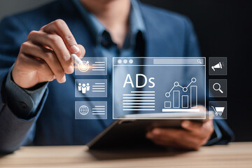 Wall Mural - digital marketing commerce online sale concept. planning advertising marketing strategies to target 
