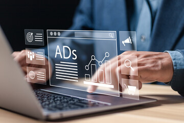 Wall Mural - digital marketing commerce online sale concept. planning advertising marketing strategies to target 