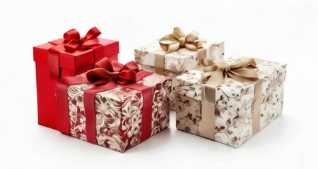 Wall Mural -  Three beautifully wrapped gifts, ready for a special occasion