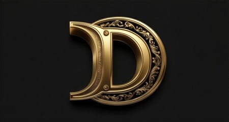 Wall Mural -  Elegant Gold Letter D