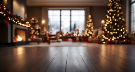 Canvas Print -  Cozy Christmas Living Room