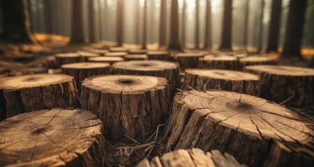 Wall Mural -  Nature's remnants - A forest floor of fallen giants