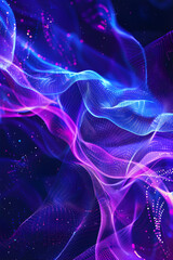 Wall Mural - data waves. modern vertical neon abstract backdrop. virtual ciberspace.
