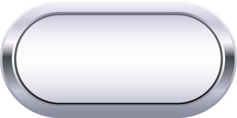 Silver button for mobile, web, or video games. GUI elements.