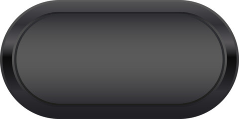 Black button for mobile, web, or video games. GUI elements.