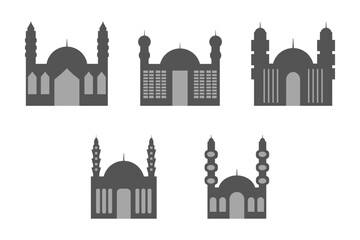 Wall Mural - Simple mosque building icon set