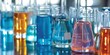tubes in laboratory chemistry background 