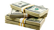 © master graphics  - Money Pile of packs of hundred dollar bills stacks isolated on transparent background