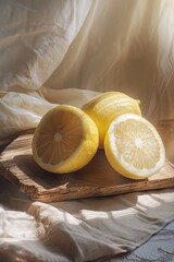 Wall Mural - Close-up view of lemons still life.