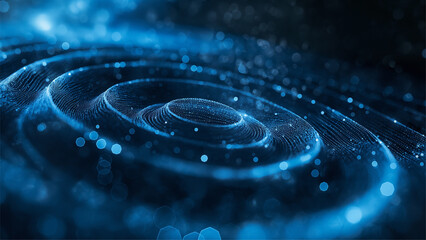 abstract circle dark blue tech particles background
