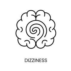 Diabetes symptom dizziness line vector icon with editable stroke