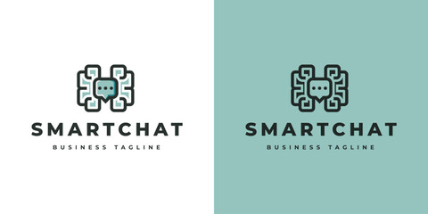 Wall Mural - smart chat logo vector