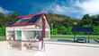 Energy supply with heat pump and solar system in a low-energy house - 3D Visualisation