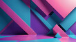 3d rendering of purple and blue abstract geometric background