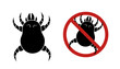 Dust mite black icon vector illustration. Microscopic dangerous insect
