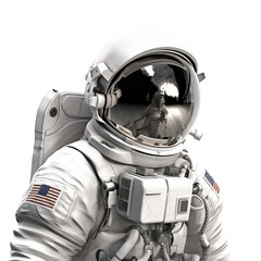 astronaut in space isolated on white background.