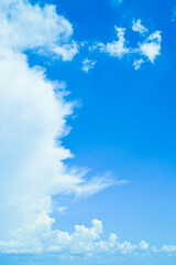 Wall Mural - clear blue sky with white cloud, good weather in the morning have a nice day