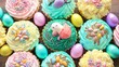 selective focus delicious easter cakes