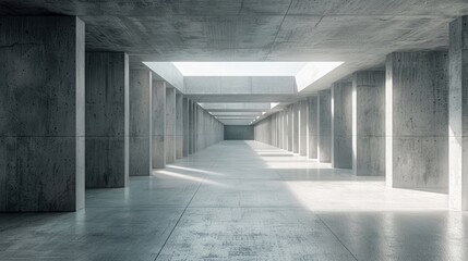  Modern Minimalist Concrete Room Background Generative AI