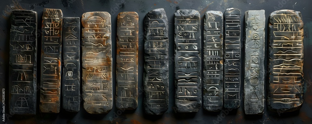 Ancient Stone Tablets Inscribed with the Ten Commandments: A Biblical ...